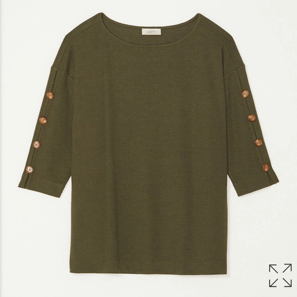 Olive top with button detail